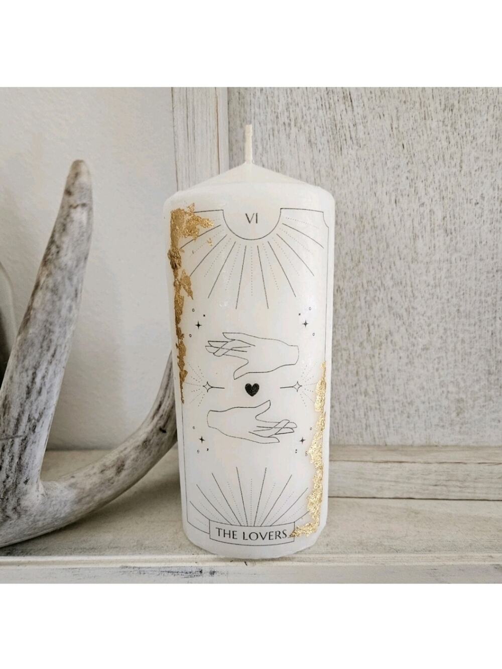 Free People THE LOVERS Tarot Candle W/Gold Leaf NEW! $48 MSRP